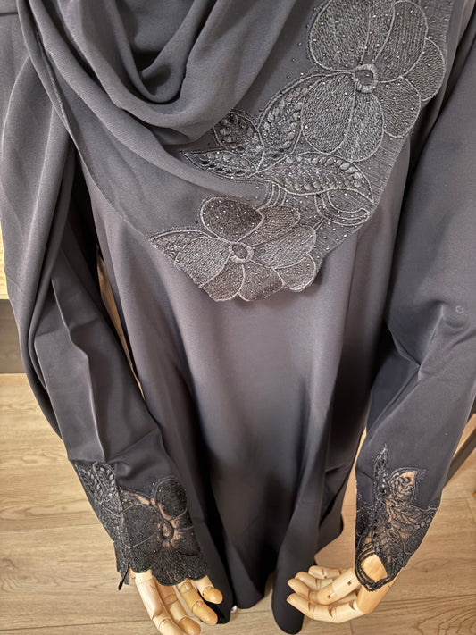 Black Embroidered Abaya