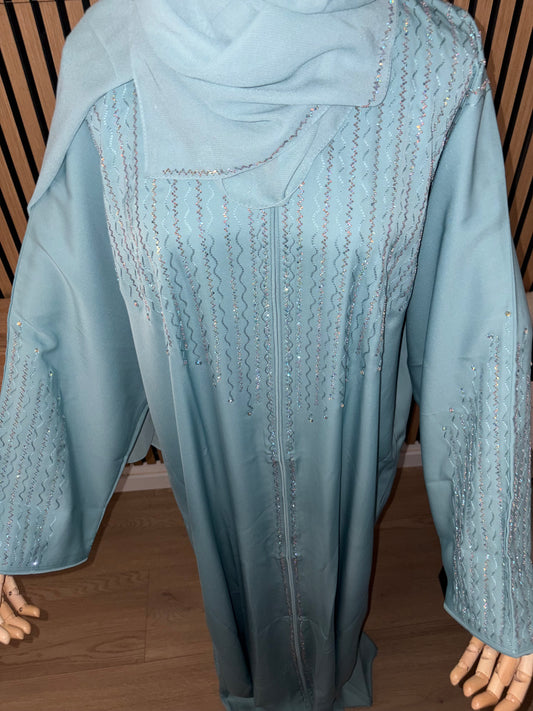 Pearly Blue Abaya