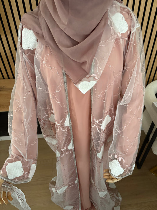 Pink 2 Piece Abaya