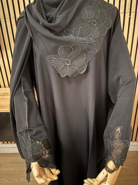 Black Embroidered Abaya