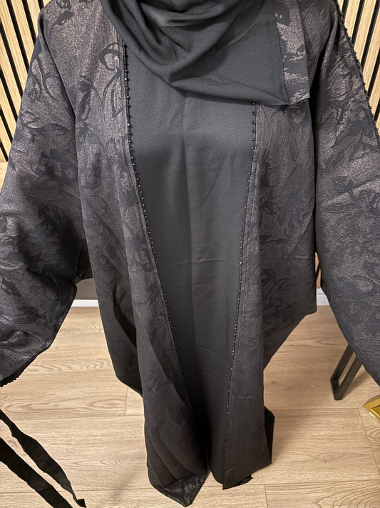 Pattern Beaded Abaya