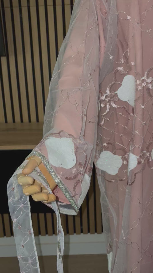 Pink 2 Piece Abaya